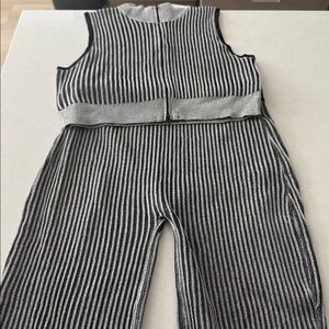 Black and White Striped Sleeveless Set